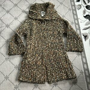 Vintage Curio Anthropologie Chunky Knit Cardigan Sweater with Pockets